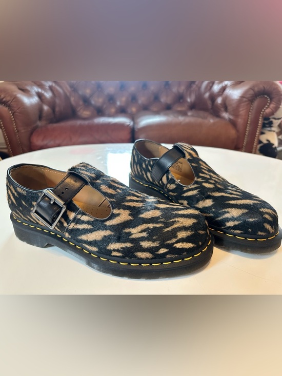 Dr. Martens Shoes - Dr. Martens Black and Tan Leopard Print Mary Jane Shoes